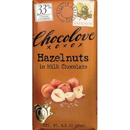 Chocolove Chocolove Hazelnut Milk Chocolate Bar 3.2 oz. Bar, PK144 132